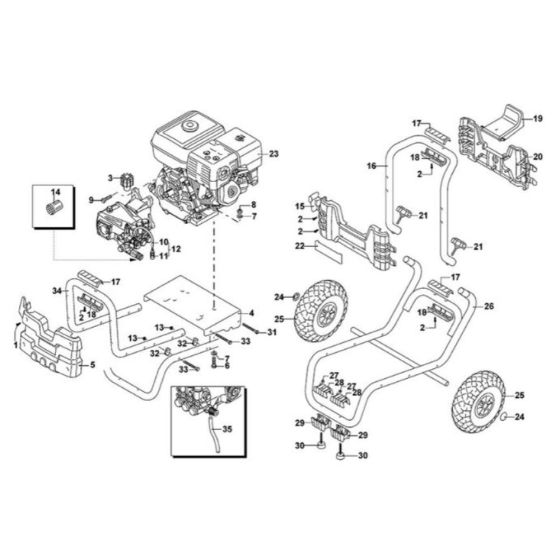 Main Assembly for DeWalt DXPW009E Pressure Washer