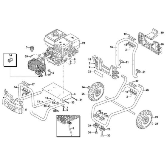 Handle Assembly for DeWalt DXPW011E Pressure Washer