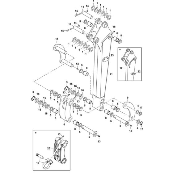 Arm Assembly for BobCat E08 (S/N B4PC11001 & Above)