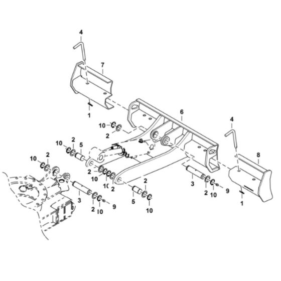 Blade Assembly for BobCat E08 (S/N B4PC11001 & Above)