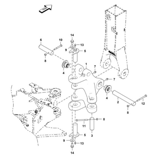 Boom Swing Frame Assembly for BobCat E08 (S/N B4PC11001 & Above)