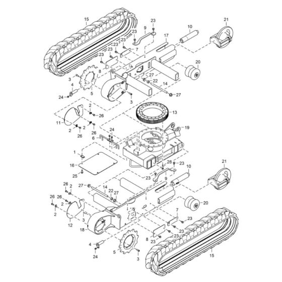 Undercarriage Assembly for BobCat E08 (S/N B4PC11001 & Above)