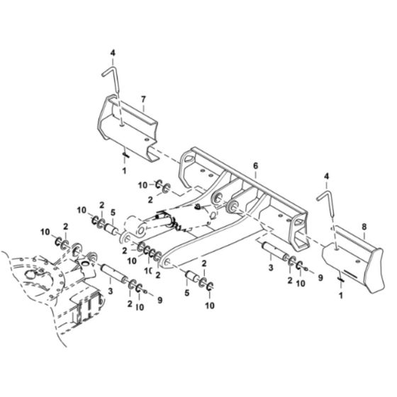 Blade Assembly for BobCat E08 (S/N A4BP1101-A4BP11960)