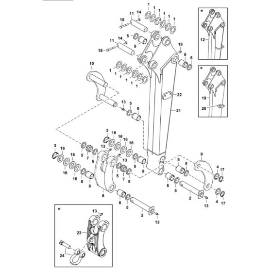 Arm Assembly for BobCat E10 (S/N A33P11001-A33P17234)