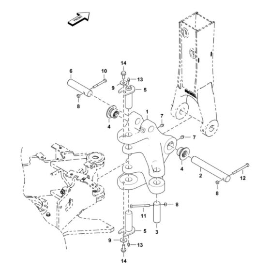 Boom Swing Frame Assembly for BobCat E10 (S/N B4K911001&Above)