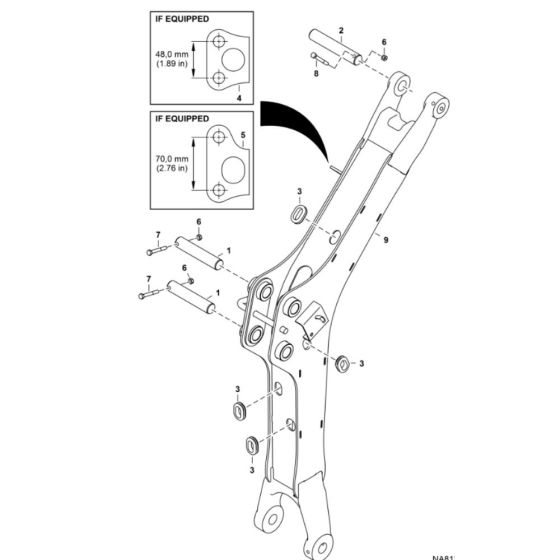 Boom Assembly for BobCat E10 (S/N A33P11001-A33P17234)