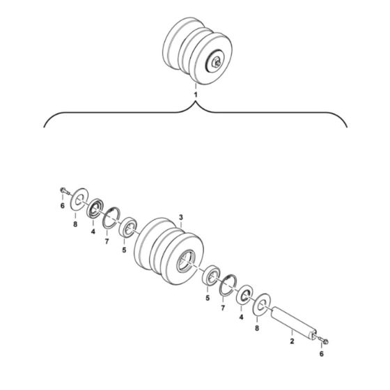 Undercarriage (Tracks Roller) Assembly for BobCat E10 (S/N B4K911001&Above)