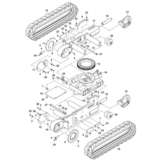 Undercarriage Assembly for BobCat E10 (S/N B4K911001&Above)