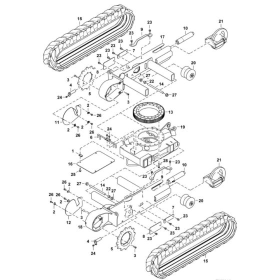 Undercarriage Assembly for BobCat E10 (S/N A33P11001-A33P17234)