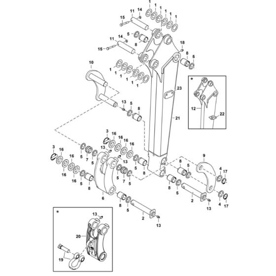 Arm Assembly for BobCat E10Z (S/N B4PD11001 & Above)