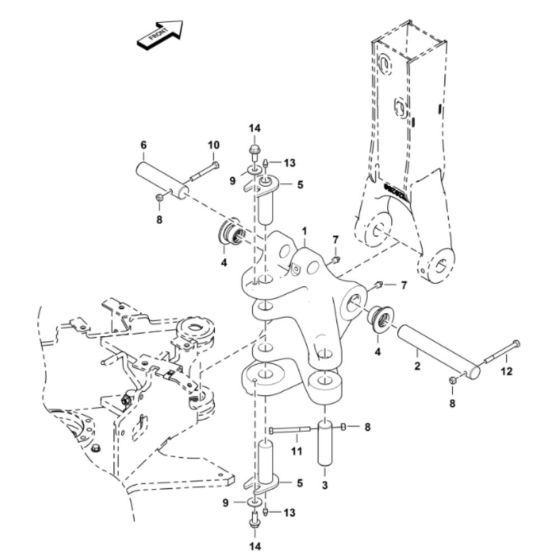 Boom Swing Frame Assembly for BobCat E10Z (S/N B4PD11001 & Above)