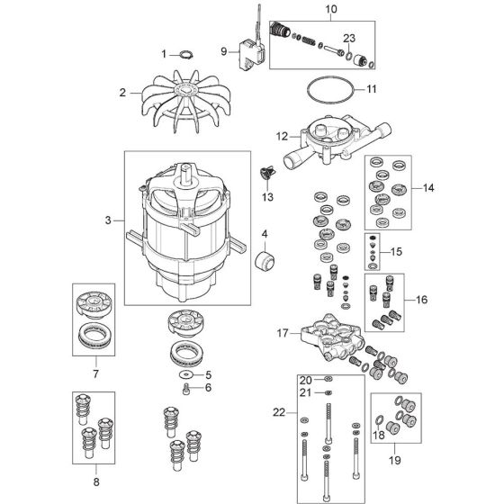 Motor Pump Assembly for Nilfisk E120.1-8 PAD XTRA Pressure Washer