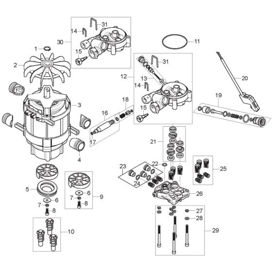 Motor Pump Assembly for Nilfisk E 130.3-9 P X-TRA Pressure Washer