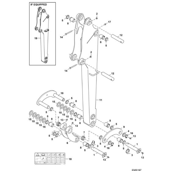 Arm (Long) Assembly for BobCat E14 (S/N AHNM11001 & Above)