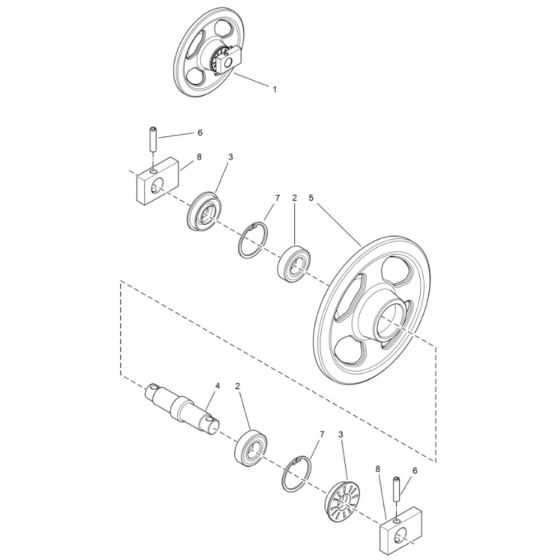 Undercarriage Idler Assembly for BobCat E14 (S/N AHNM11001 & Above)