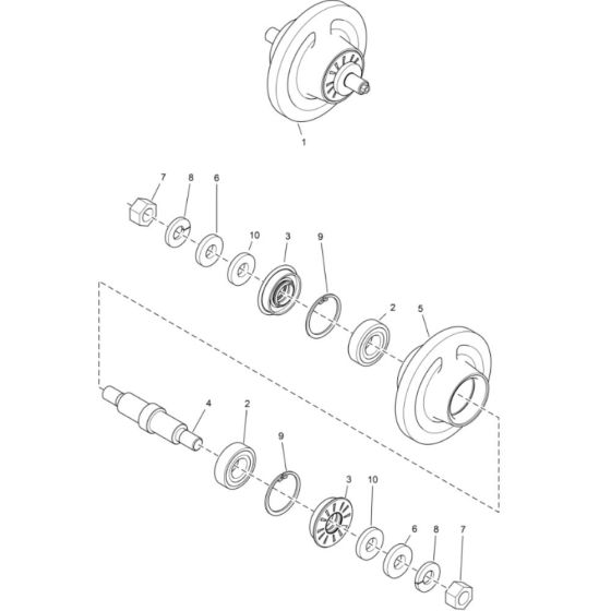 Undercarriage Roller Assembly for BobCat E14 (S/N AHNM11001 & Above)