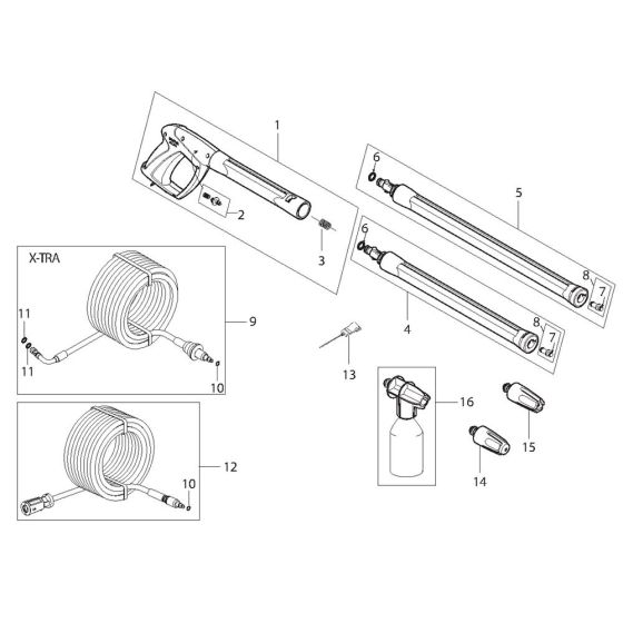 Accessories for Nilfisk E 140.3-9 PAD X-TRA Pressure Washer