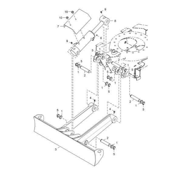 Blade (Short) (Fixed) Assembly for BobCat E16 (S/N AHLL11001 & Above)