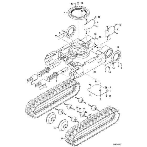 Undercarriage Assembly for BobCat E16 (S/N AHLL11001 & Above)