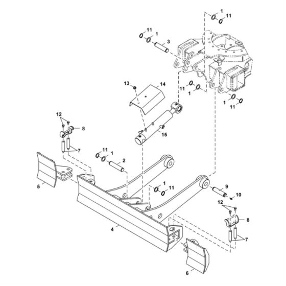 Blade (Std) Assembly for BobCat E17 (S/N B4PJ11001 & Above)