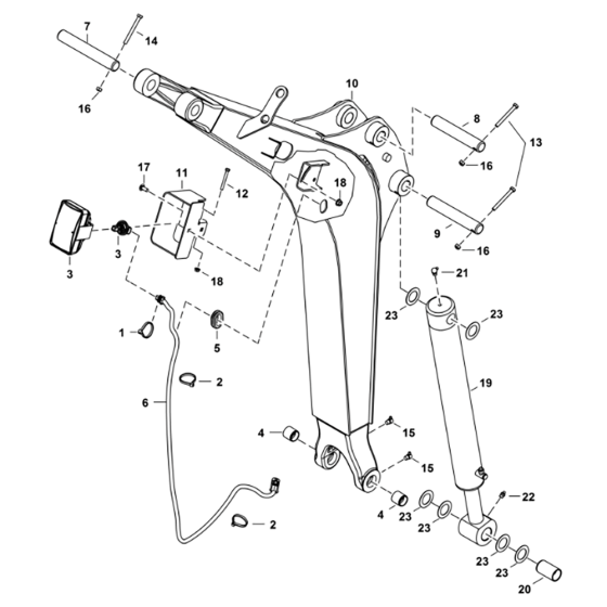 Boom Assembly for BobCat E17 (S/N B4PJ11001 & Above)