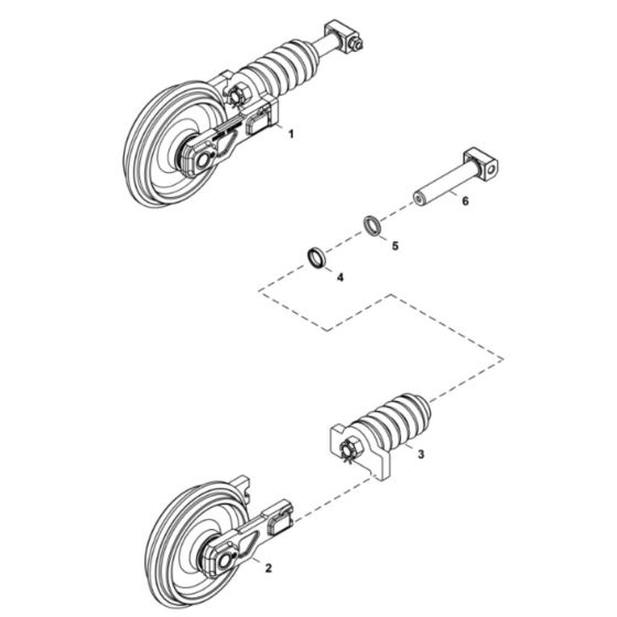 Track Tensioner/ Front Roller Assembly for BobCat E17 (S/N B4PJ11001 & Above)