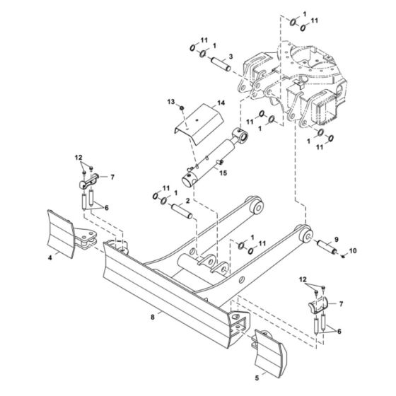 Blade (Long) Assembly for BobCat E17 (S/N B27H13239 - B27H13239)