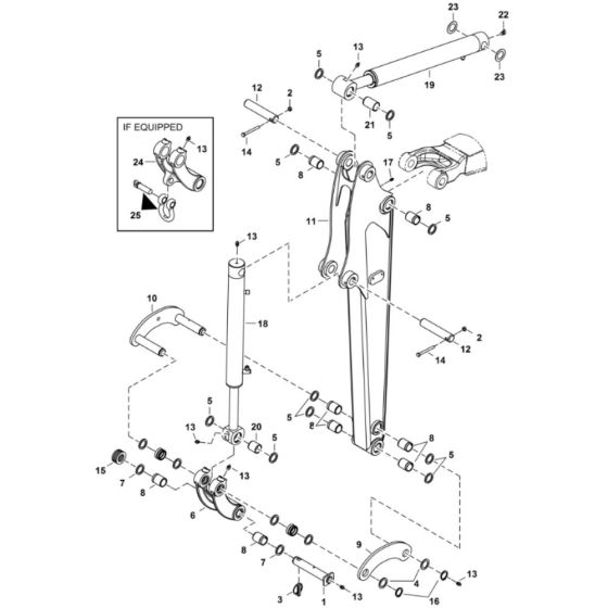 Arm Assembly for BobCat E17Z (S/N B4PT11001 & Above)