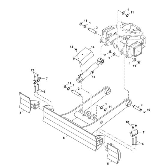 Blade (Long) Assembly for BobCat E17Z (S/N B4PT11001 & Above)