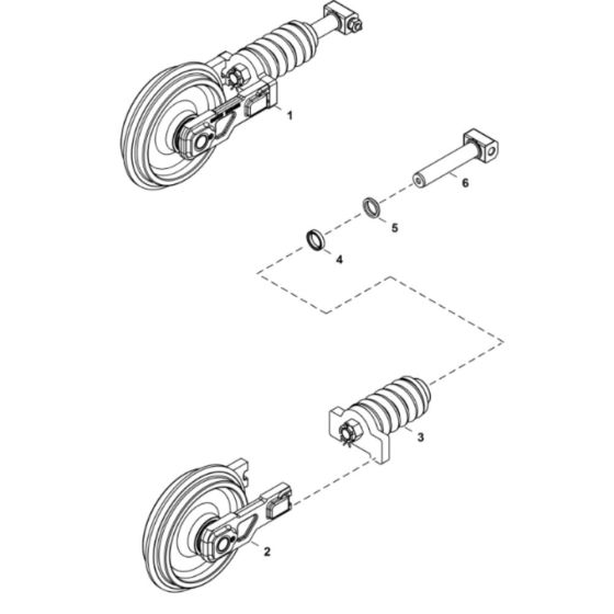 Track Tensioner/ Front Idler Assembly for BobCat E17Z (S/N B4PT11001 & Above)