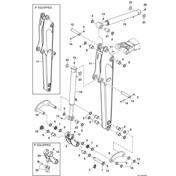 Arm Assembly for BobCat E19 (S/N B4PK11001 & Above)