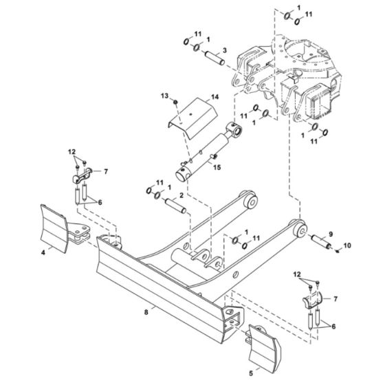 Blade (Long) Assembly for BobCat E19 (S/N B4PK11001 & Above)