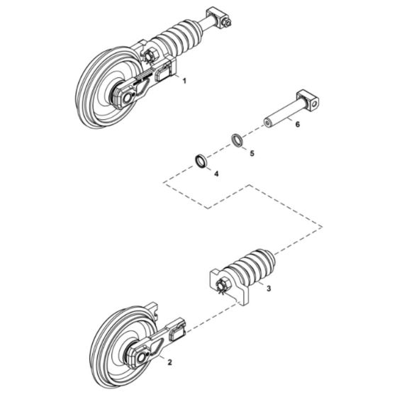 Track Tensioner/ Front Idler Assembly for BobCat E19 (S/N B4PK11001 & Above)