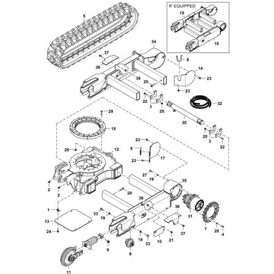 Undercarriage Assembly for BobCat E19 (S/N B4PK11001 & Above)