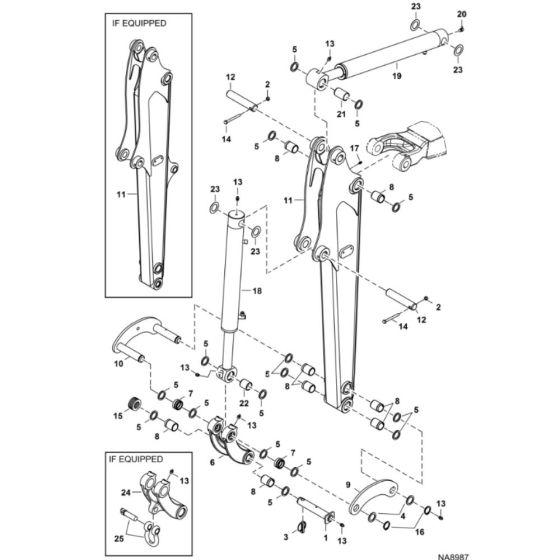 Arm Assembly for BobCat E19 (S/N AWMM11001 - AWMM14535, B3LB11001 - B3LB11055)