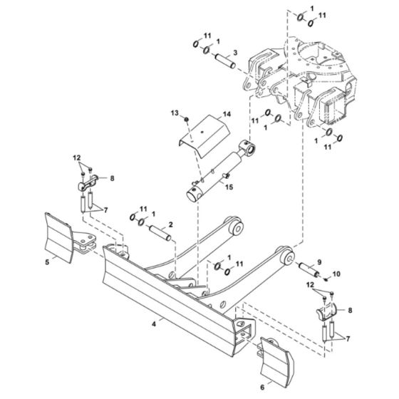 Blade (Std) Assembly for BobCat E19 (S/N AWMM11001 - AWMM14535, B3LB11001 - B3LB11055)