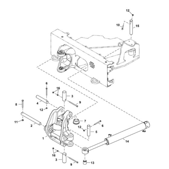 Boom Swing Frame Assembly for BobCat E19 (S/N AWMM11001 - AWMM14535, B3LB11001 - B3LB11055)