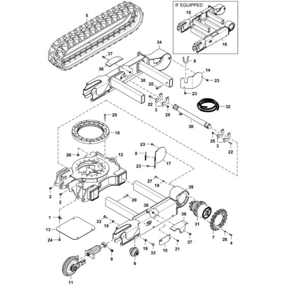 Undercarriage Assembly for BobCat E20 (S/N B3BL11001 & Above)