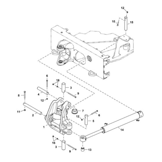 Boom Swing Frame Assembly for BobCat E20 (S/N AWRH11001 - AWRH12764)