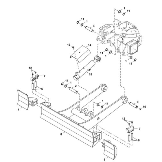 Blade (Long) Assembly for BobCat E20Z (S/N B4PH11001 & Above)