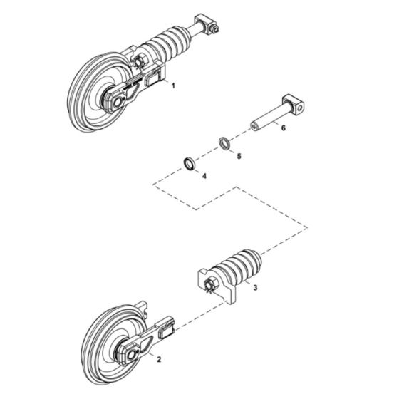 Track Tensioner/ Front Idler Assembly for BobCat E20Z (S/N B4PH11001 & Above)