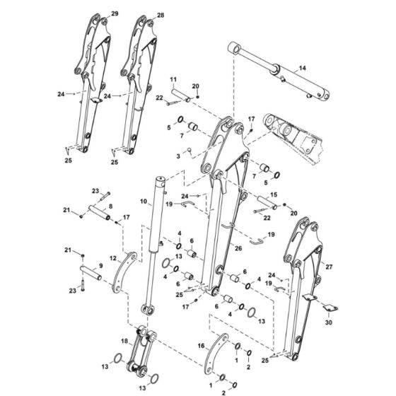 Arm Assembly for BobCat E25 (S/N AB8B11001 & Above)