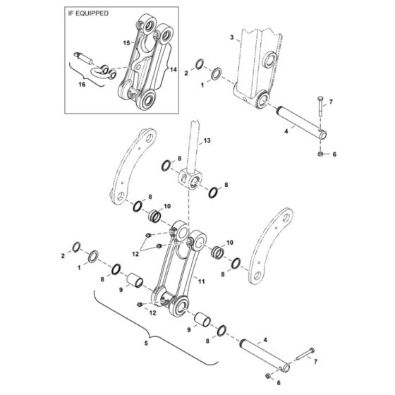 Bucket Link Assembly for BobCat E25 (S/N AB8B11001 & Above)