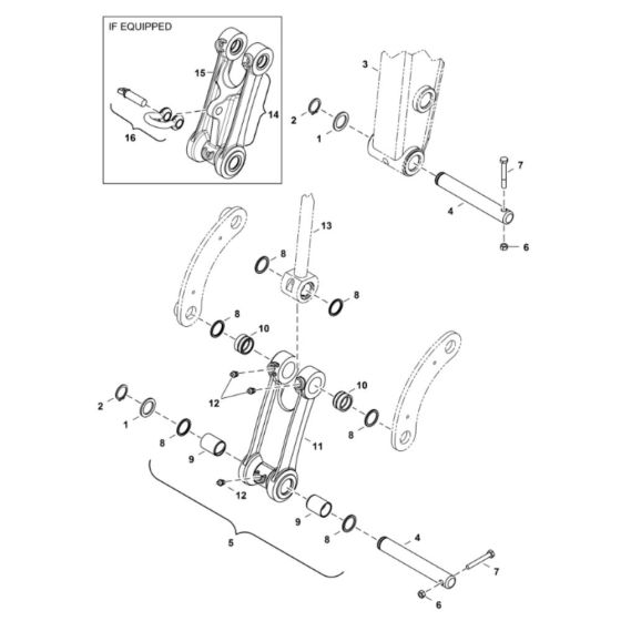 Bucket Link Assembly for BobCat E26 (S/N AJRY11001 & Above)