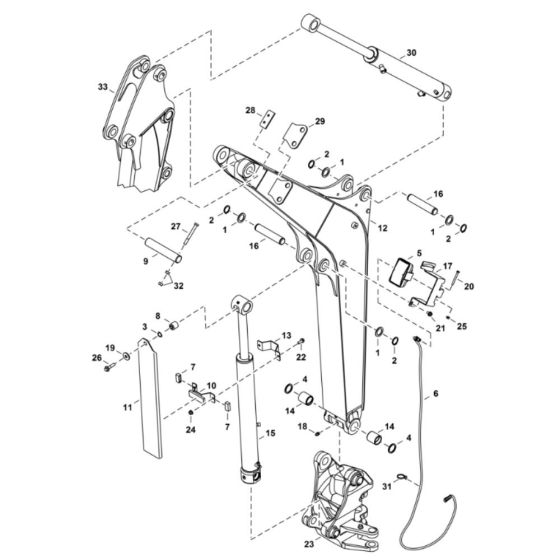 Boom Assembly for BobCat E26 (S/N B33211001 & Above)