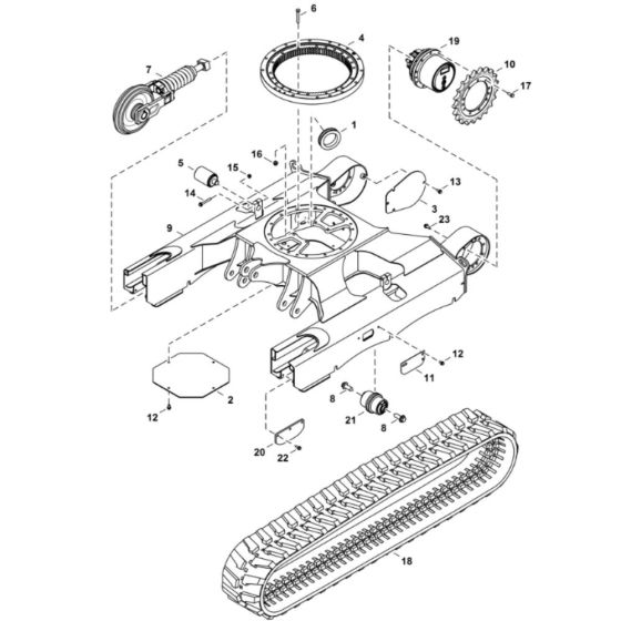 Undercarriage Assembly for BobCat E26 (S/N B33211001 & Above)