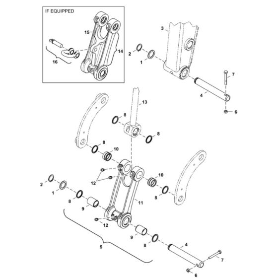 Bucket Link Assembly for BobCat E26 (S/N B3JE11001 & Above)