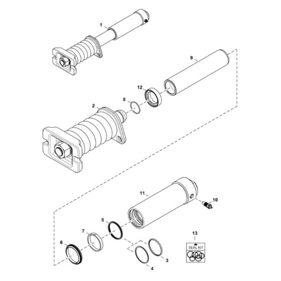 Track Tensioner (Grease) Assembly for BobCat E26 (S/N B3JE11001 & Above)