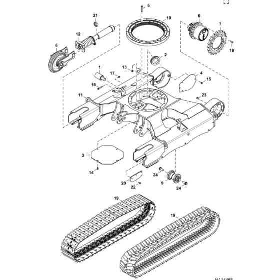 Undercarriage (S/N B3JE14063 & Above) Assembly for BobCat E26 (S/N B3JE11001 & Above)