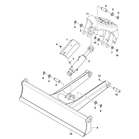 Blade Assembly for BobCat E26 (S/N B4B811001 & Above)